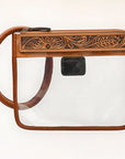 American Darling Western Hand Tooled Carved Genuine Leather Clear Bag Women Bag Handbag Purse