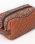American Darling Toiletry Hand Tooled Genuine Western Leather Women Bag