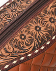 American Darling Toiletry Hand Tooled Genuine Western Leather Women Bag