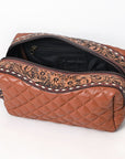 American Darling Toiletry Hand Tooled Genuine Western Leather Women Bag