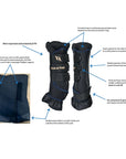 Back On Track Horse Leg Pair Royal Quick Wraps Deluxe Polyester Black Flexible Protective Boots
