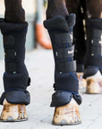 Back On Track Horse Leg Pair Royal Quick Wraps Deluxe Polyester Black Flexible Protective Boots