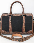 American Darling Duffel Hand Tooled Saddle Blanket Genuine Leather Women Bag Western Handbag Purse