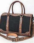 American Darling Duffel Hand Tooled Saddle Blanket Genuine Leather Women Bag Western Handbag Purse