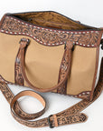 American Darling Duffel Hand Tooled Saddle Blanket Genuine Leather Women Bag Western Handbag Purse