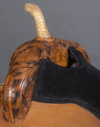 Hilason Western Horse Barrel Flex Tree Trail American Leather Saddle Brown Gorgeous Floral Hand Tooled & Carved