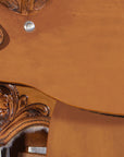 Hilason Western Horse Barrel Flex Tree Trail American Leather Saddle Brown Gorgeous Floral Hand Tooled & Carved