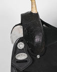 Hilason Western Horse Barrel Flex Tree Trail American Leather Saddle Black Gorgeous Floral Hand Tooled & Carved