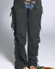 Black Hilason Suede Full Grain Leather Shotgun Work Chaps