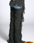 Black Hilason Suede Full Grain Leather Shotgun Work Chaps
