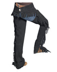 Black Hilason Suede Full Grain Leather Shotgun Work Chaps