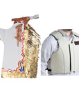 HILASON Western Horse Bull Riding Safety Leather Protective Vest & Rodeo Chaps Combo