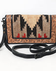 American Darling Organiser Hand Tooled Saddle Blanket Genuine Leather women bag western handbag purse