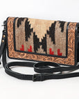American Darling Organiser Hand Tooled Saddle Blanket Genuine Leather women bag western handbag purse