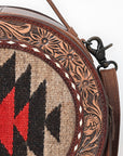 American Darling Canteen Saddle Blanket Hand Tooled Genuine Leather Women Bag Western Handbag Purse