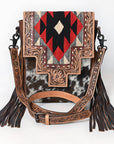 American Darling Large Crossbody Saddle Blanket Hand Tooled Hair On Genuine Leather Women Bag Western Handbag Purse
