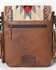 American Darling Large Crossbody Saddle Blanket Hand Tooled Hair On Genuine Leather Women Bag Western Handbag Purse