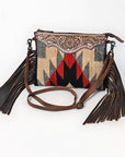 American Darling Crossbody Saddle Blanket Hand Tooled Genuine Leather Women Bag Western Handbag Purse