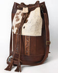 American Darling Bucket Hand tooled Hair-On Genuine Leather Weaved Women Bag Western Handbag Purse