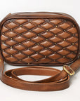 American Darling Western Cross Body Genuine Leather Handbag Purse Wallet Bag For Women Girls Brown