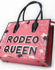 Never Mind Tote Hand Painted Genuine Cowhide Leather Women Bag Western Handbag Purse