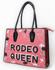 Never Mind Tote Hand Painted Genuine Cowhide Leather Women Bag Western Handbag Purse