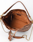 American Darling Bucket Chain Strap Genuine Leather Women Bag Western Handbag Purse