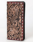 OHLAY Wallet Hand Tooled Genuine Leather Women Bag Western Handbag Purse