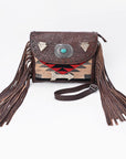 American Darling Women's Crossbody Bag Western Saddle Blanket Genuine Leather Handbag