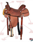 Hilason Western Horse Saddle American Leather Ranch Roping Cowboy