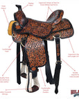 Hilason Western Horse Saddle American Leather Ranch Roping Cowboy