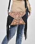American Darling Envelope Beautifully Hand Tooled Genuine Leather women handbag