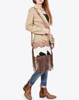 American Darling Crossbody Beautifully hand tooled Hair On Genuine Leather women handbag