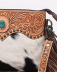 American Darling Crossbody Beautifully hand tooled Hair On Genuine Leather women handbag