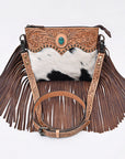American Darling Crossbody Beautifully hand tooled Hair On Genuine Leather women handbag