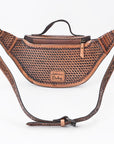 American Darling Women's Fanny Pack Western Hand Tooled Genuine Leather Handbag