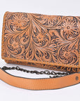 American Darling Women's Crossbody Western Hand Tooled Genuine Leather Handbag