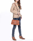American Darling Women's Crossbody Bag Western Suede Genuine Leather Handbag and Ladies Purse