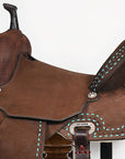 Hilason Western Horse Flex Tree Saddle American Leather Trail Barrel