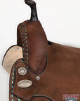 Hilason Western Horse Flex Tree Saddle American Leather Trail Barrel