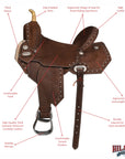 Hilason Western Horse Flex Tree Saddle American Leather Trail Barrel