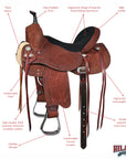 Hilason Western Horse Flex Tree Saddle American Leather Trail Barrel