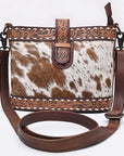 American Darling Crossbody Beautifully hand tooled Hair On Genuine Leather women handbag