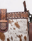 American Darling Crossbody Beautifully hand tooled Hair On Genuine Leather women handbag