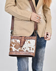 American Darling Crossbody Beautifully hand tooled Hair On Genuine Leather women handbag