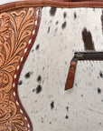 American Darling Hair on Hand Tooled Genuine Western Leather Gun Case| Shoulder Bag Case with Adjustable Strap