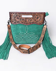 American Darling Crossbody Hand Tooled Genuine Suede Leather Women Bag Western Handbag Purse