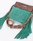 American Darling Crossbody Hand Tooled Genuine Suede Leather Women Bag Western Handbag Purse
