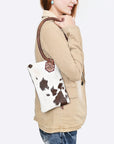 American Darling Wristlet Beautifully Hair On Genuine Leather women handbag