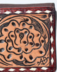 American Darling Women's Wallet Western Hand Tooled Genuine Leather Handbag